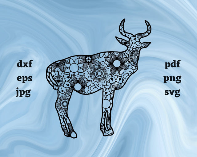 Antelope Mandala SVG Cut File SVG Northern Light SVG 