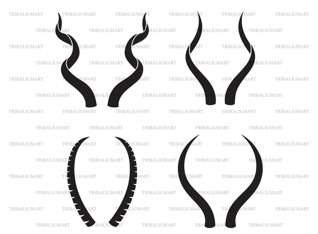 Antelope or Gazelle horns SVG TribaliumArtSF 