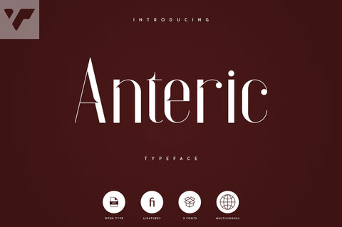 Anteric - Typeface | 3 weights Font VPcreativeshop 