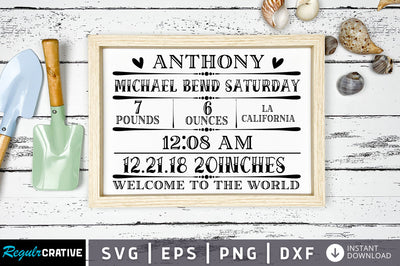Anthony michael bend saturday 7pounds SVG Design SVG Regulrcrative 