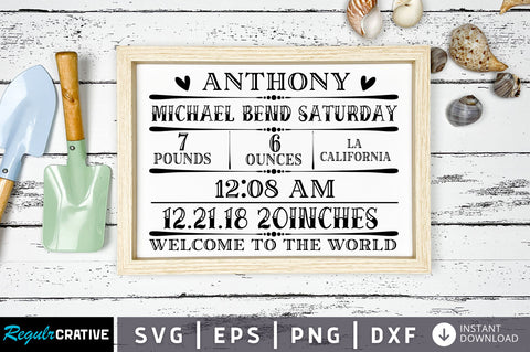 Anthony michael bend saturday 7pounds SVG Design SVG Regulrcrative 
