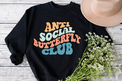 Anti Social Butterfly Club svg, antisocial club svg, antisocial svg, anti social svg, introvert svg, introverted svg SVG Fauz 