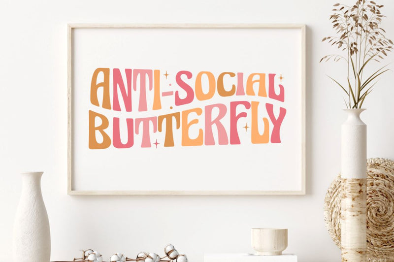 Anti social Butterfly, Mental Health SVG SVG DESIGNISTIC 