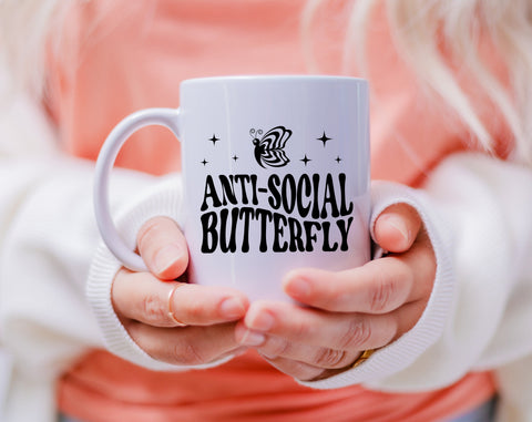 Anti-Social Butterfly SVG Bundle, Antisocial SVG, Introvert SVG, Anti Social Club SVG, Funny SVG Design, Sarcastic SVG SVG HappyDesignStudio 