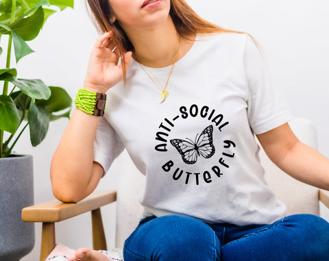 Anti-Social Butterfly SVG Bundle, Antisocial SVG, Introvert SVG, Anti Social Club SVG, Funny SVG Design, Sarcastic SVG SVG HappyDesignStudio 