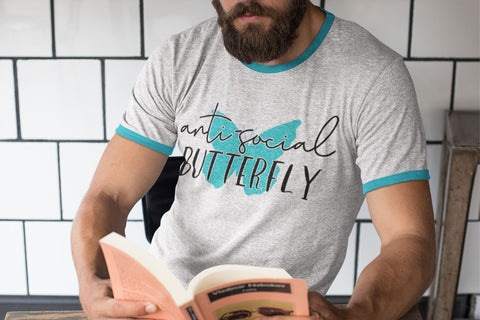 anti-social butterfly svg, butterfly svg, funny, sarcastic SVG Brushed Rose 