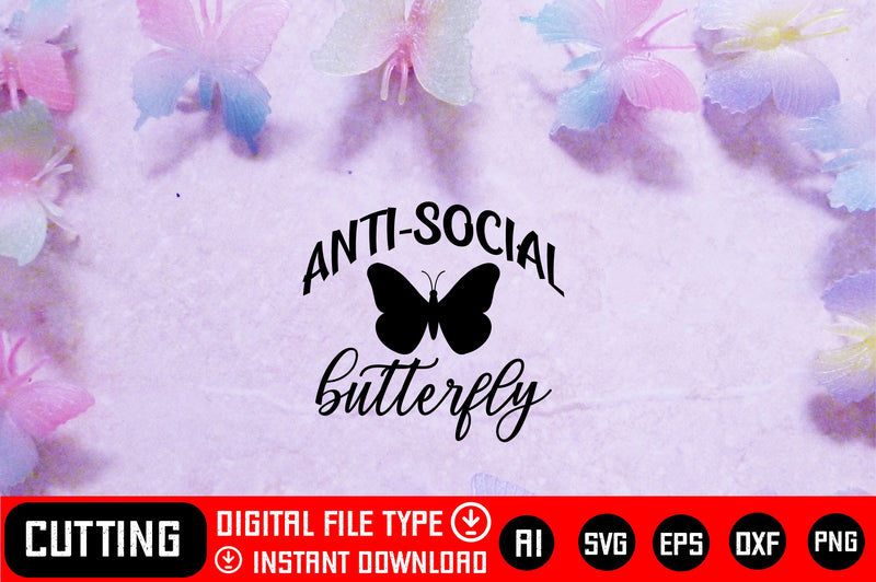 Anti-social Butterfly SVG CraftlabSvg29 