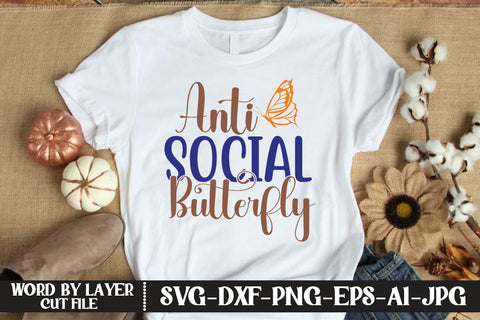 Anti Social Butterfly SVG CUT FILE SVG MStudio 