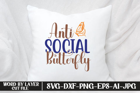 Anti Social Butterfly SVG CUT FILE SVG MStudio 