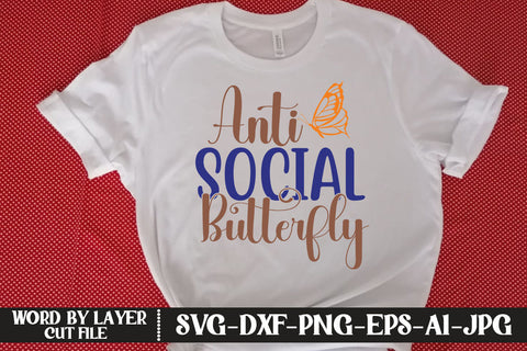 Anti Social Butterfly SVG CUT FILE SVG MStudio 