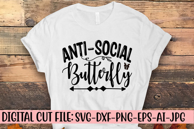 Anti-social Butterfly SVG Cut File SVG Syaman 