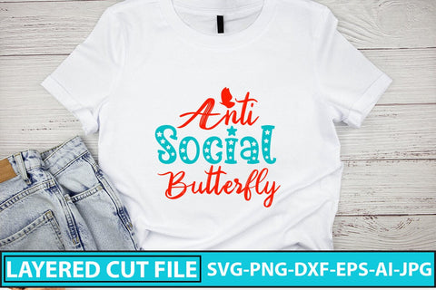Anti Social Butterfly SVG Cut File SVG Syaman 