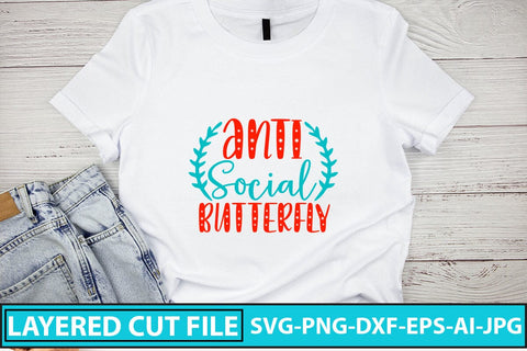 Anti Social Butterfly SVG Design SVG Syaman 