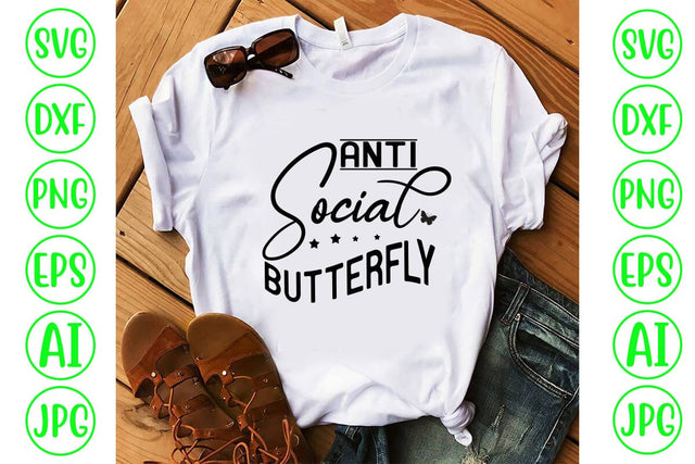 Anti Social Butterfly SVG Design SVG Syaman 