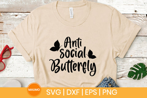 Anti-social butterfly svg quote SVG Maumo Designs 