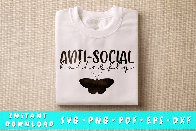 Anti-social Butterfly SVG SVG HappyDesignStudio 