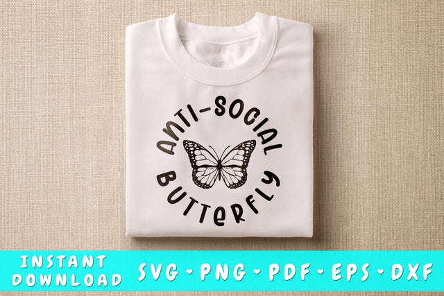 Anti-social Butterfly SVG SVG HappyDesignStudio 