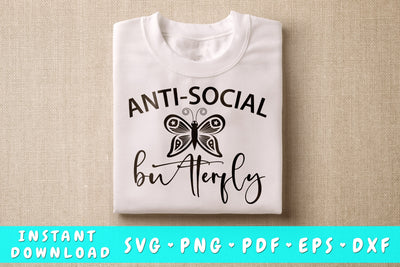 Anti-social Butterfly SVG SVG HappyDesignStudio 