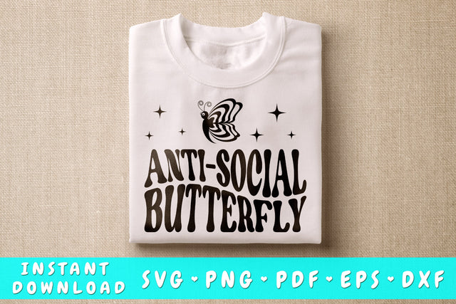 Anti-social Butterfly SVG SVG HappyDesignStudio 