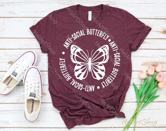 Anti social butterfly svg SVG _HelArtShop_ 