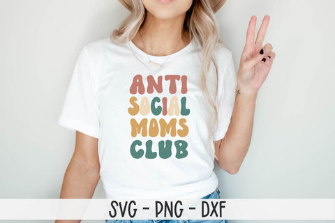 Anti Social Moms Club SVG-Funny SVG-Retro Tshirt SVG SVG Linden Valley Designs 