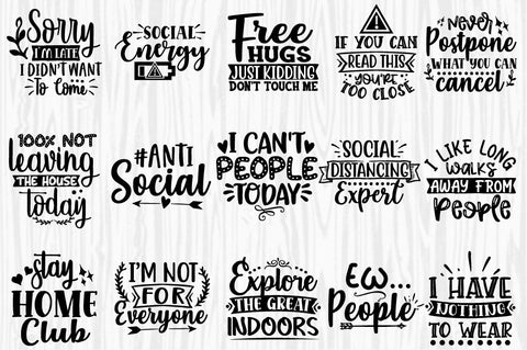 Anti-social SVG Bundle, Introvert SVG bundle, sarcastic quote SVG, Antisocial Quotes SVG Bundle, Introvert svg, Sarcastic Sayings svg SVG Svgcraft 