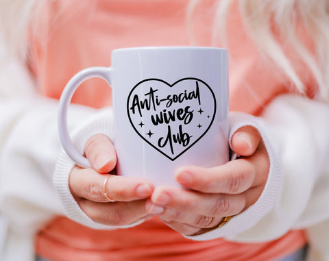 Anti Social Wives Club SVG Bundle, 4 Designs, Funny Wife SVG Cut Files for Cricut, Silhouette, Wife Life SVG, Anti Social SVG SVG HappyDesignStudio 