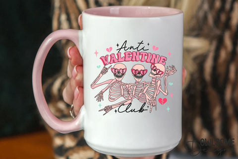 Anti Valentine Club Funny Skeletons PNG Sublimation Owlsome.Designs 