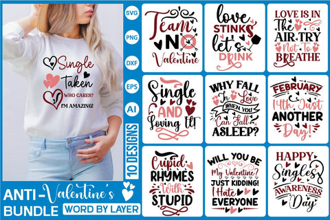 Anti Valentine SVG Bundle SVG SVGs,Quotes and Sayings,Food & Drink,On Sale, Print & Cut SVG DesignPlante 503 