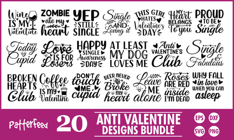 Anti Valentine SVG Designs Bundle SVG PatternFeed8 