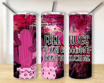 Anti Valentines Cactus 20oz Skinny Tumbler Png, Purple Cactus Tumbler, Purple Cactus Floral Succulent Sublimation, Dessert Flowers Floral Plants Sublimation BouDesign 