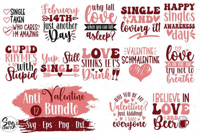 Anti-Valentine's Day Bundle, Funny And Snarky Valentine Day SVG Svgcraft 