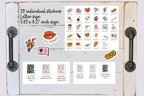 Anti Valentines Day Stickers Bundle 29 PNG & Sticker Sheet Sublimation OrangeBrushStudio 