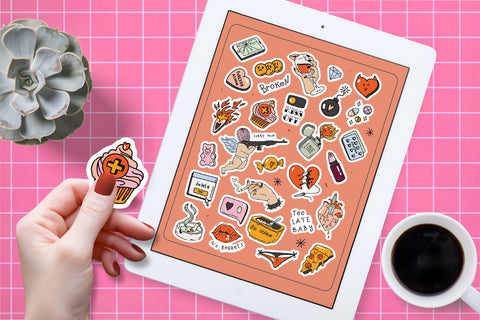 Anti Valentines Day Stickers Bundle 29 PNG & Sticker Sheet Sublimation OrangeBrushStudio 