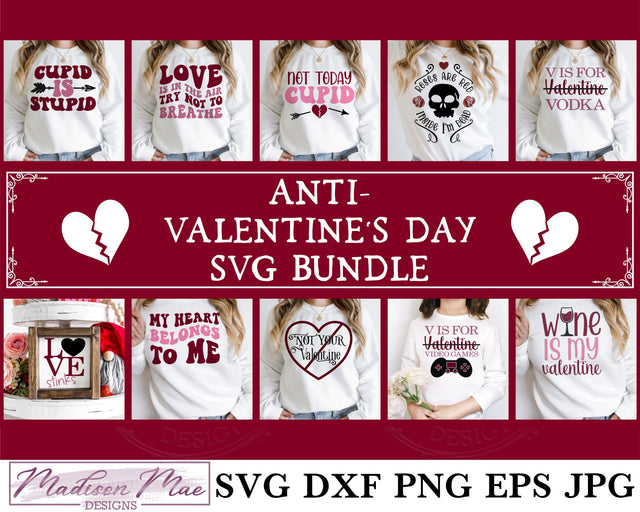 Anti Valentines Day SVG Bundle | Funny Valentine Designs SVG Madison Mae Designs 