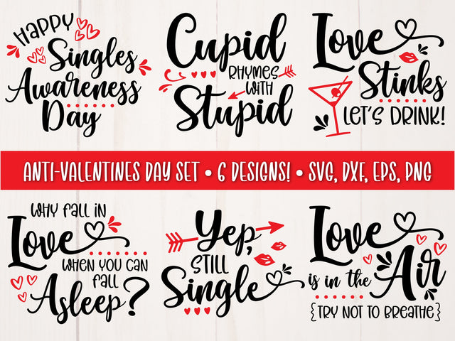 Anti-Valentines Day SVG Bundle SVG Caffeinated SVGs 