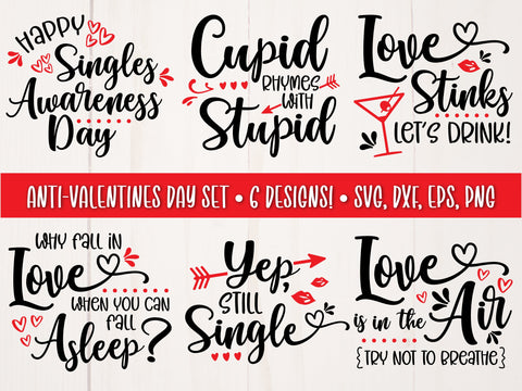Anti-Valentines Day SVG Bundle SVG Caffeinated SVGs 
