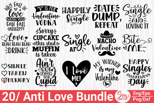 Anti Valentines SVG bundle Valentines Day Happy valentine svg Love Svg Heart svg Sarcastic svg Cupid svg Funny Sassy svg files for Cricut SVG Svgcraft 