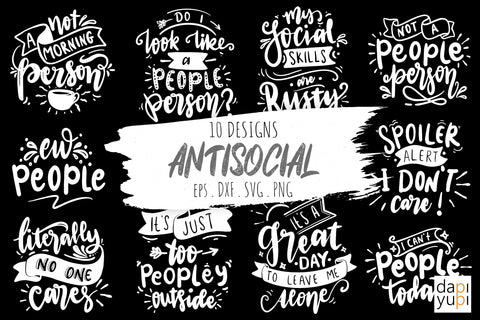 Antisocial Quotes Bundle SVG dapiyupi store 