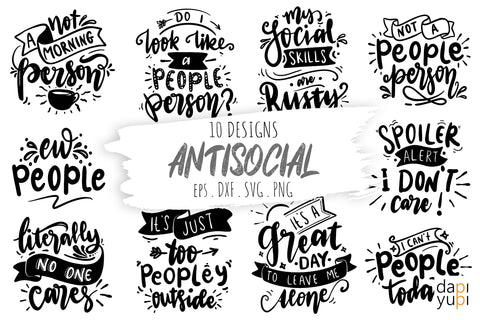 Antisocial Quotes Bundle SVG dapiyupi store 