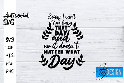 Antisocial SVG | Antisocial Quotes SVG | Sarcastic SVG Design SVG Fly Design 