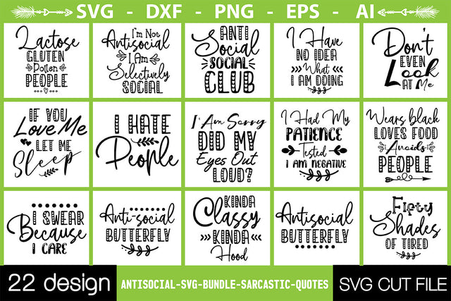 Antisocial-SVG-Bundle-Sarcastic-Quotes SVG Nbd161 
