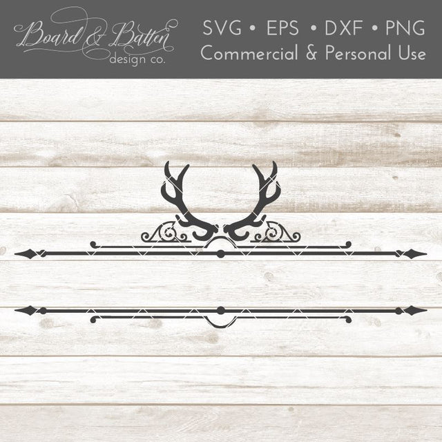 Antler Mailbox Monogram Frame SVG File SVG Board & Batten Design Co 