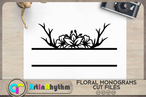 Antler Split monogram SVG SVG Artinrhythm shop 