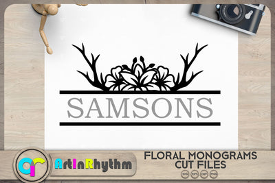 Antler Split monogram SVG SVG Artinrhythm shop 