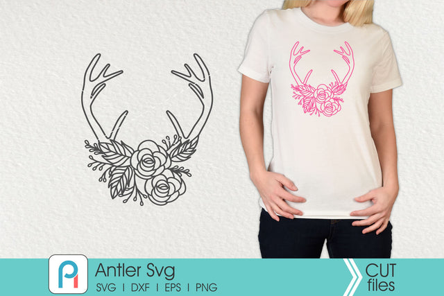 Antler Svg, Antler Clip Art, Deer Antler Svg, Flower Svg SVG Pinoyart Kreatib 