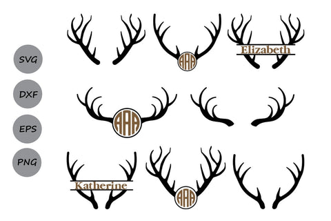 Antlers Monogram| Deer SVG Cut Files SVG CosmosFineArt 