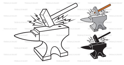 Anvil and hammer SVG TribaliumArtSF 