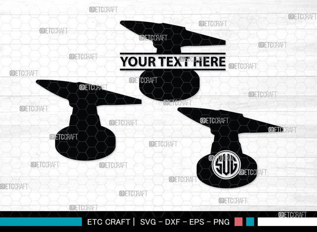 Anvil Monogram, Anvil Silhouette, Anvil and Hammer Silhouette, Blacksmith Svg, Workshop Svg, Anvil Bundle, SB00060 SVG ETC Craft 