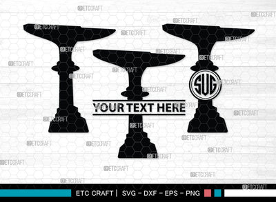 Anvil Monogram, Anvil Silhouette, Anvil and Hammer Silhouette, Blacksmith Svg, Workshop Svg, Anvil Bundle, SB00060 SVG ETC Craft 